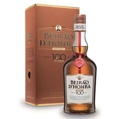 Licor Beirão D'Honra Garrafa de licor Beirão D'Honra Special Edition 100 Anos com embalagem castanha