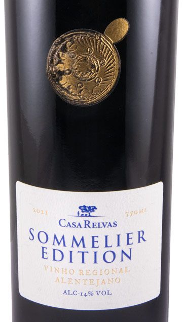 Casa Relvas Sommelier Edition tinto 2021 Garrafa de vinho com rótulo Casa Relvas Sommelier Edition Alentejano