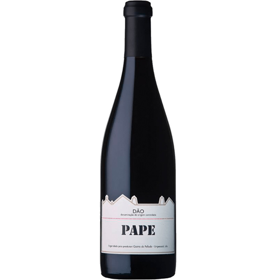 Quinta da Pellada Pape tinto 2020 Garrafa de vinho tinto com rótulo branco e texto preto com a palavra PAPE