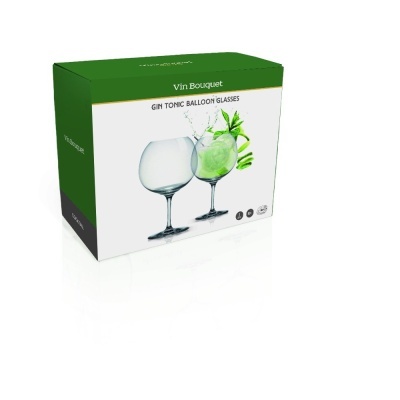 Caixa de embalamento com dois copos balão para gin tónico da marca Vin Bouquet
