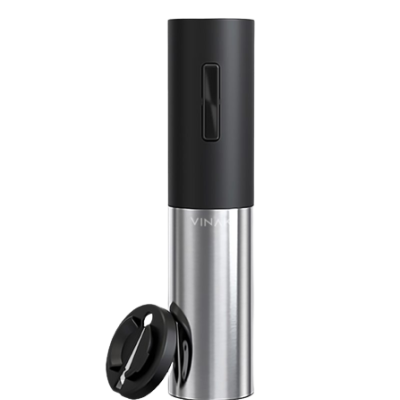 Moedor elétrico de sal ou pimenta em aço inox e plástico preto com tampa