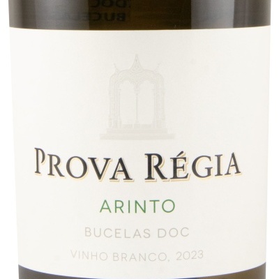 Rótulo de vinho branco PROVA RÉGIA ARINTO BUCELAS DOC 2023