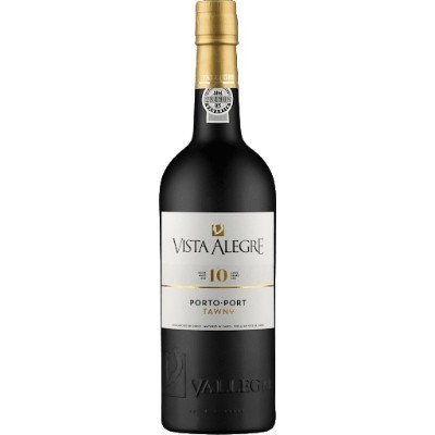 Garrafa preta de vinho do Porto Vista Alegre 10 anos Tawny