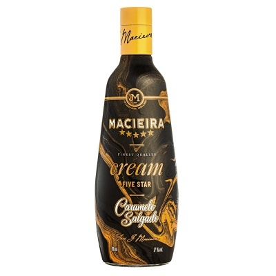 Garrafa de licor Macieira cream five star caramelo salgado 75 ml