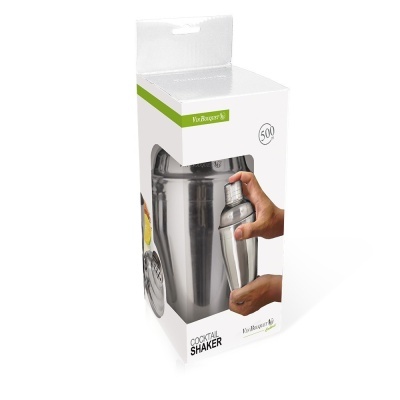 Caixa com shaker de cocktail de aço inoxidável com capacidade 500 ml