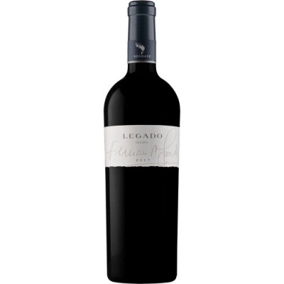 Garrafa de vinho tinto Legado Reserva 2019 com rótulo branco