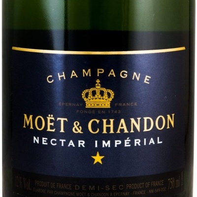 Rótulo de garrafa de champanhe Moët & Chandon Nectar Impérial demi-sec