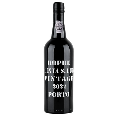 Garrafa preta de vinho do Porto KOPKE Vintage 2022