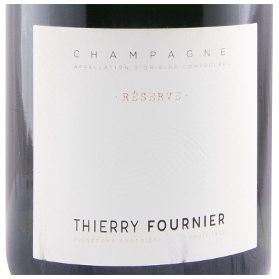 Rótulo branco de garrafa de champanhe Thierry Fournier