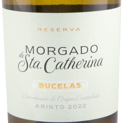 Rótulo de garrafa de vinho branco Morgado de Sta. Catherina Reserva Bucelas Arinto 2022