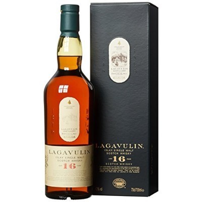 Garrafa e caixa de whisky Lagavulin 16 anos