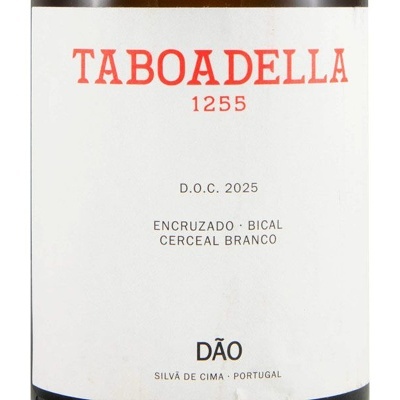 Rótulo de vinho branco TABOADELLA 1255 da região Dão com castas Encruzado, Bical e Cerceal Branco