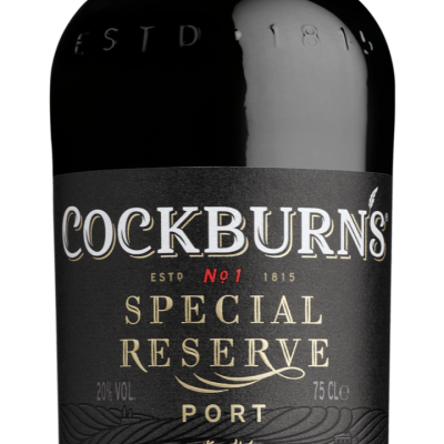 Garrafa de vinho do Porto Cockburn's Special Reserve com tampa vermelha