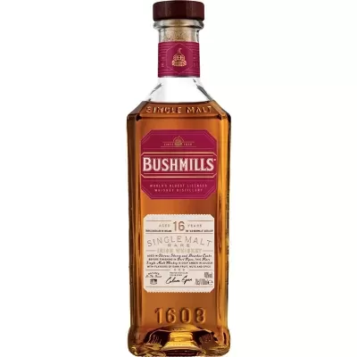 Garrafa de whisky Bushmills Single Malt 16 anos