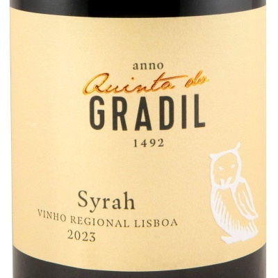Rótulo de vinho Syrah Quinta do Gradil 2023