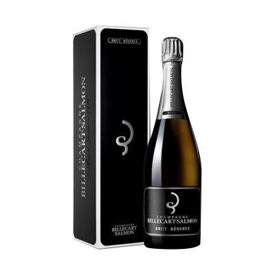 Frasco de champanhe Billecart-Salmon Brut Réserve com caixa preta
