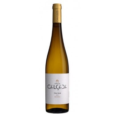 Garrafa de vinho branco Calçada Vinho Verde Reserva com tampa dourada