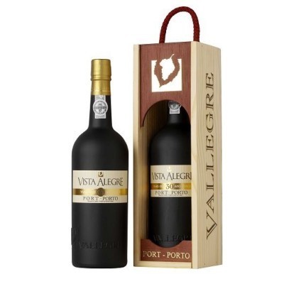 Garrafa de vinho do Porto Vista Alegre 30 anos com caixa de madeira