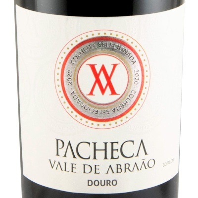 Rótulo de vinho Pacheca Vale de Abrão Douro com selo colheita selecionada 2020