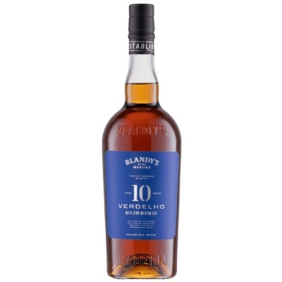 Garrafa de vinho Madeira Blandy's Verdelho 10 anos com rótulo azul