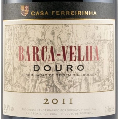 Rótulo de garrafa de vinho Barca-Velha, Casa Ferreirinha, 2011, Douro, 750 ml.