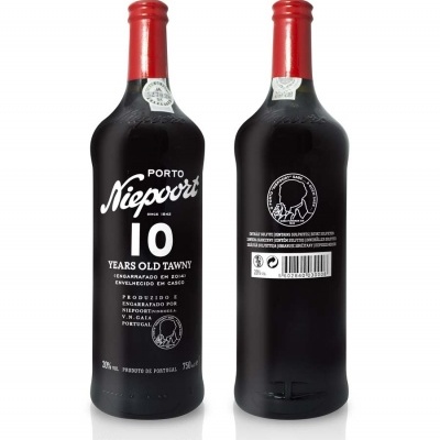 Duas garrafas de vinho tinto Porto Niepoort 10 Years Old Tawny