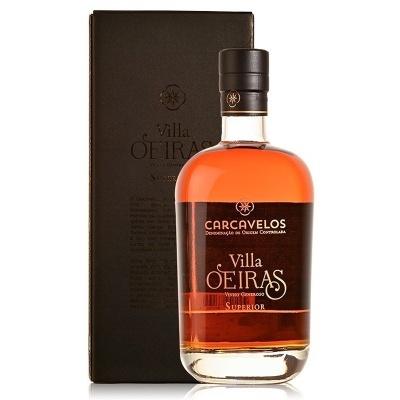 Garrafa de vinho Carcavelos Villa Oeiras Superior com caixa preta