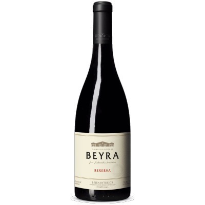 Garrafa de vinho tinto BEYRA Reserva com rótulo claro e tampa preta
