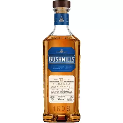 Garrafa de whiskey Bushmills Single Malt 12 anos