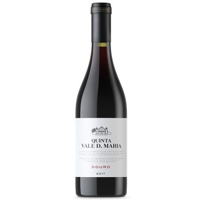 Garrafa de vinho tinto QUINTA VALE D. MARIA DOURO 2017 com rótulo branco