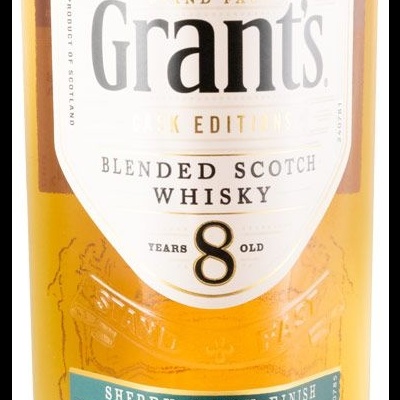 Garrafa de whisky Grant's Blended Scotch Whisky 8 anos com acabamento em barril de xerez