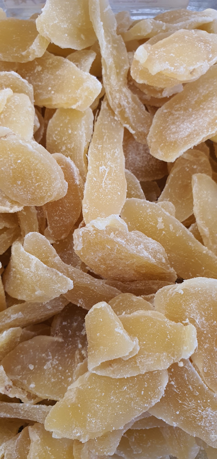 Fatias de gengibre cristalizado