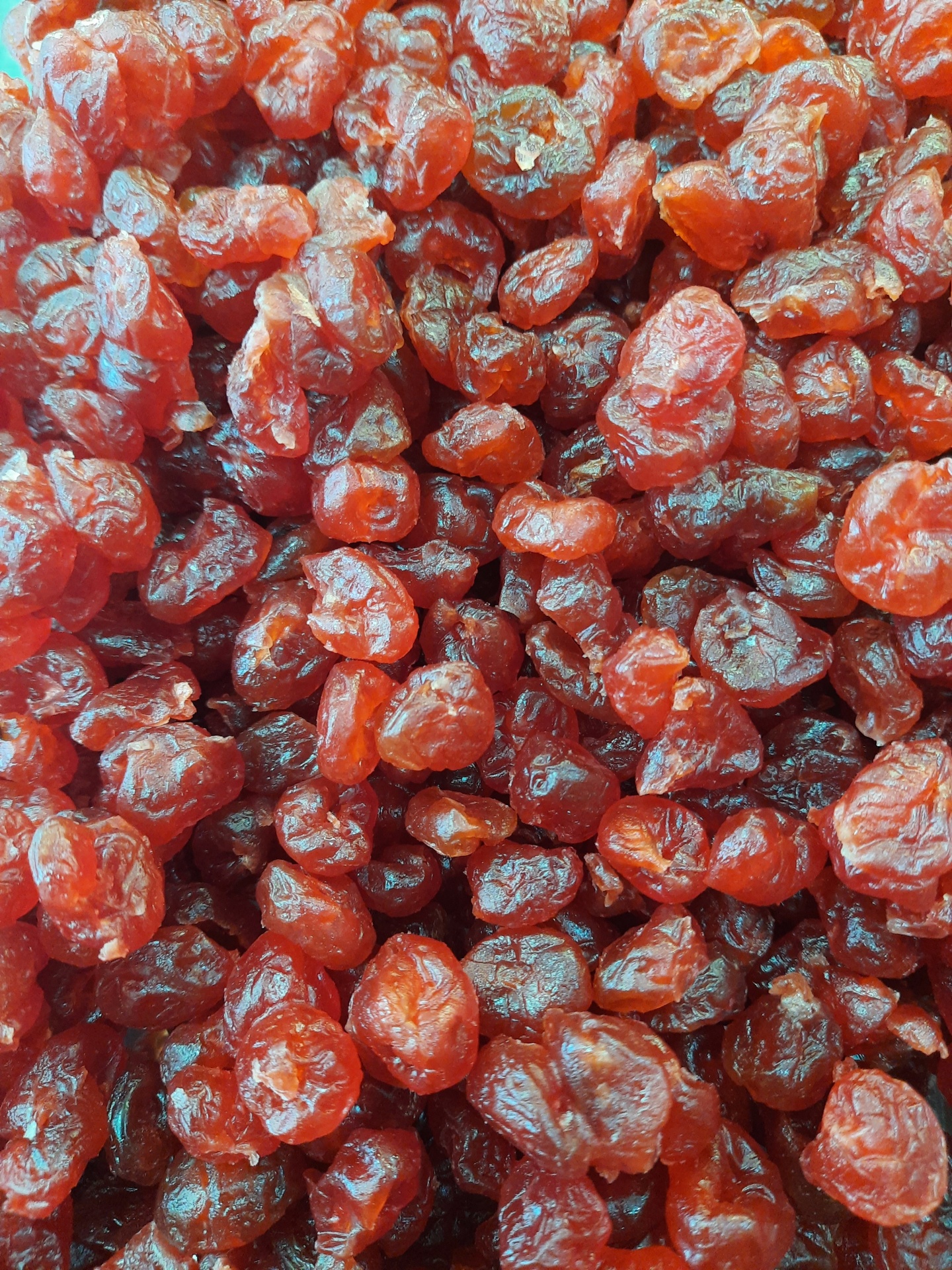 Frutas vermelhas secas vermelhas e enrugadas