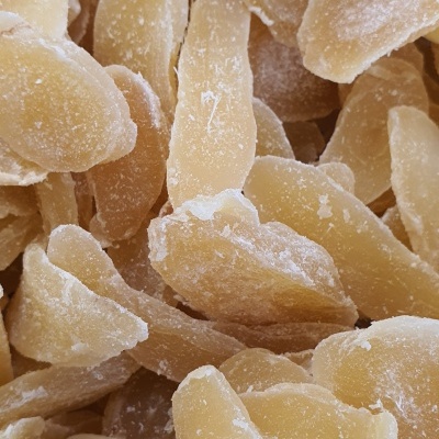 Fatias de gengibre cristalizado