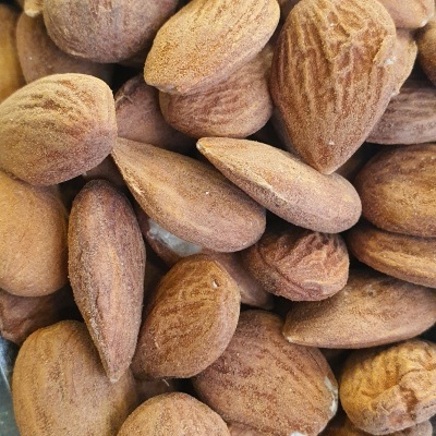 Amêndoas inteiras com casca, castanho claro