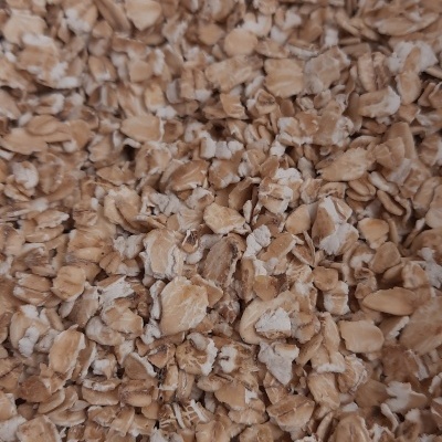 Flocos de aveia crus em detalhe