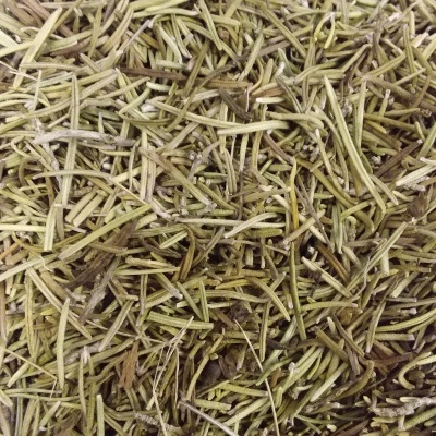 Ramos secos de alecrim com textura áspera e cores verde e castanho