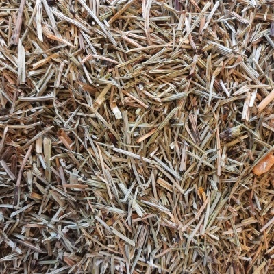 Fragmentos de madeira seca ou palha em tons castanhos e bege