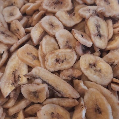 Rodelas de banana desidratada