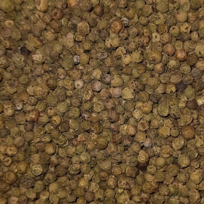 Bagas secas verdes amareladas em close-up, textura rugosa