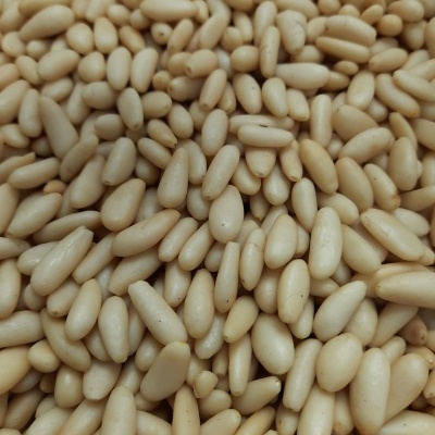 Pinhões creme em amontoado com textura lisa