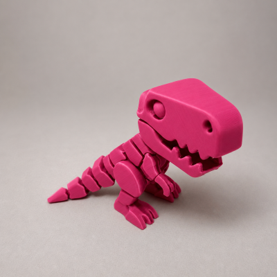 Figura decorativa de dinossauro cor-de-rosa feita de material plástico