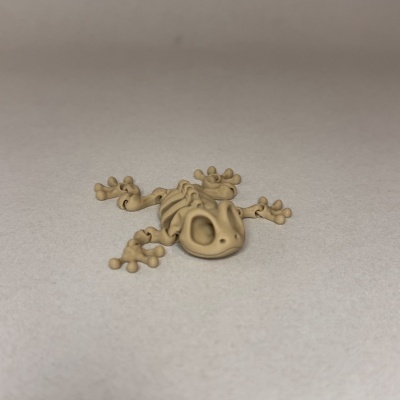 Figura decorativa esqueleto de sapo bege