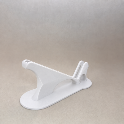Suporte branco em plástico para telemóvel ou tablet