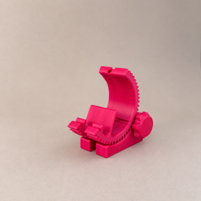Suporte ajustável rosa em plástico com engrenagem para inclinação