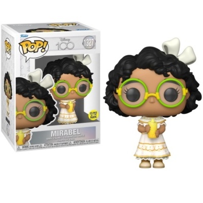 Boneco Funko Pop! Mirabel Disney em caixa com cabelo preto e óculos verdes