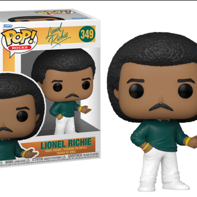 Boneco Funko Pop! Rocks Lionel Richie número 349 com camisa verde escura e calças brancas