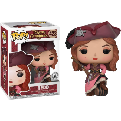 Figura Funko Pop! Redd dos Pirates of the Caribbean com caixa branca e vermelha