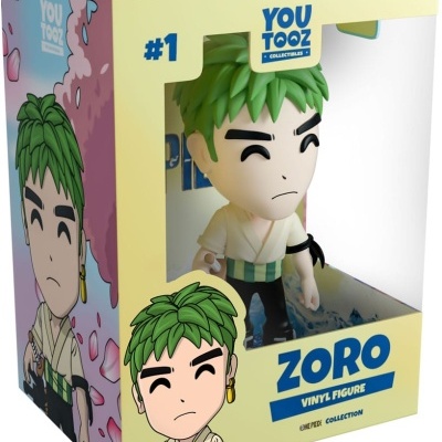 Figura de vinil Zoro dentro de caixa amarela e rosa You Tooz