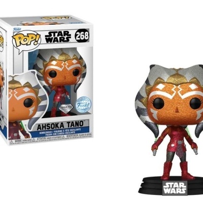 Figura Funko Pop! Ahsoka Tano vermelha com base preta e caixa branca